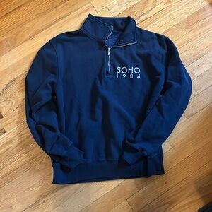 John Galt -3/4 Zip Navy SweatShirt-  Good Condition- Medium